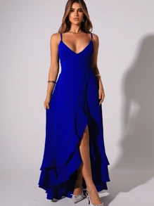 Olivia Ruffle Dress - azul real - Ver 2