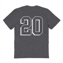 Nearly There 20 Twenty White Number Unisex Graphic Cotton Short-Sleeve T-Shirt - Xám - Xem 1