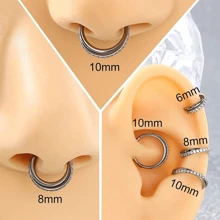 1pc 316L Stainless Steel Nose Ring Hoop 16G Conch Piercing Jewelry Clear CZ Double Helix Earring Tragus Daith Piercing Jewelry For Women - Piercing Jewelry - View 6