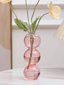 1pc Ombre Bubble Glass Vase (2.47oz/3 Balls, 2.82oz/4 Balls), Lightweight Glass Material, Office, Home, Outdoor, Niche Decor, Photography, Bedroom, Dorm, Craft Gift For Friends, Parents, Colleagues
