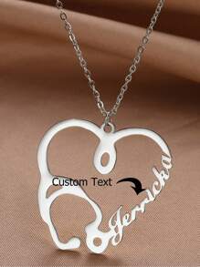 Aangepaste stethoscoop ketting gepersonaliseerde naam kettingen voor vrouwen mannen gezondheidszorg werknemers hart choker verpleegster arts diy roestvrijstalen sieraden unieke geschenken