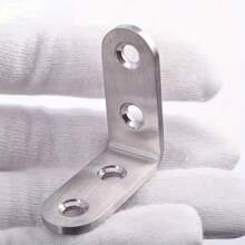 12pcs Heavy-Duty Stainless Steel Corner Brackets - Reinforced Right Angle Joint Fasteners For Furniture Assembly And Home Decor - Thickened, Rust-Resistant, And Easy To Install - Silver - View 8