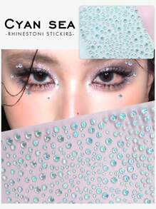 1pc Clear And Glittering Gemstone Sticker For Eye Makeup, Suitable For DIY Makeup, Music Festivals, Parties And Daily Use.