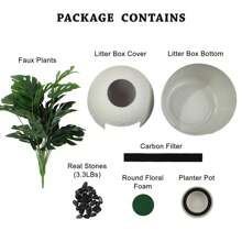 RoyalCraft Hidden Cat Litter Box Enclosure With Decorative Planter