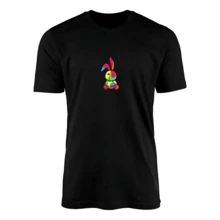 Unisex Teddy Bear T-Shirt 100% Cotton Premium Quality Print - 黑色 - 查看 2