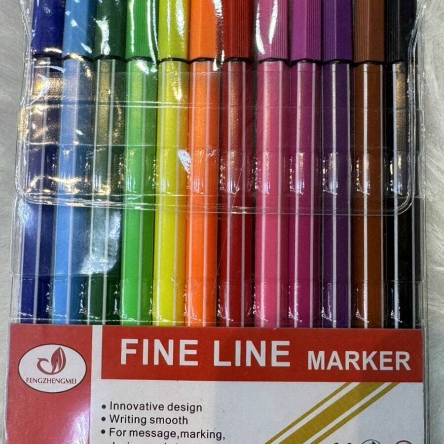 Kit 6/12/24 Colors Fine Colored Pens Fine Line Tip 0.4 Mm - 12 cái - Xem 1