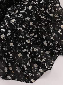 1 件女士夏季花卉印花珍珠雪纺长围巾 - 彩色 - 查看 4