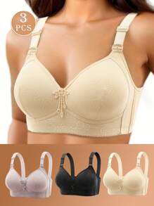 3pcs Wireless Lift Up Seamless Bras For Women