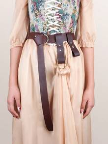 3PCS Black/Brown Medieval Renaissance Belt Skirt Straps Viking Belt Faux Leather Belt Halloween Costume Accessory Prop - A - View 2