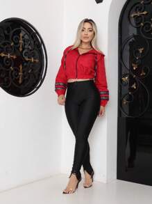 Women's Neon Windbreaker Jacket Coat Tactel Hat Promotion - Maroon - View 5