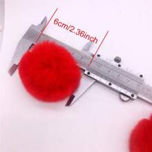 3pcs Real Rex Rabbit Fur Pompom Balls 6cm Soft Pompones Fluffy Plush Crafts Diy Pom Poms Ball Furball Home Decor Garment Hat Accessories Sewing Supplies