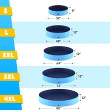 Niubya Portable Dog Pool, Foldable Pet Swimming Pool, Anti-Slip Collapsible Pet Bathtub, Hard Plastic Bath Pool For Pets Dogs And Cats - 藍色 - 查看 7