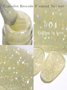 MIANEL 12ML 粉色蓝色白色绿色系列带爆炸闪光凝胶指甲油，2025 新款流行云锦钻石凝胶油指甲油指甲胶美甲用品棕色指甲万圣节指甲圣诞指甲秋季指甲绿色指甲粉色指甲白色指甲红色指甲需要 UV 指甲灯干燥，适合美甲沙龙使用和 DIY 美甲用品 - 彩色 - 查看 6