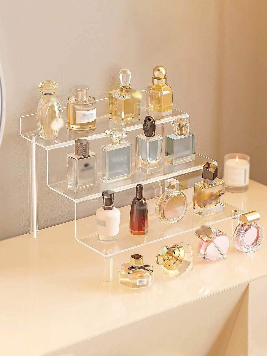 Giá trưng bày nước hoa acrylic 1 mảnh, giá lưu trữ nước hoa trong suốt, có thể lưu trữ nước hoa, mỹ phẩm, bánh nướng nhỏ, giá lưu trữ trên máy tính để bàn, thích hợp để lưu trữ tủ quần áo tại nhà, tiệc sinh nhật, trưng bày cửa hàng bánh tráng miệng - Nhiều màu - Xem 1