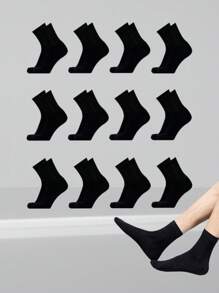 Kit 12 Pair Men's Socks Good Quality Great Long Shaft - Negro - Ver 1