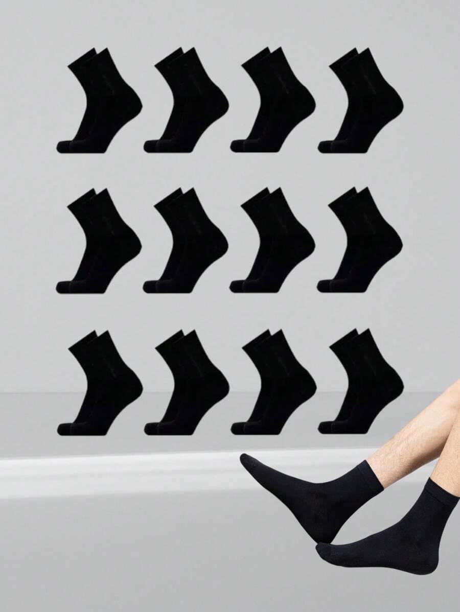Kit 12 Pair Men's Socks Good Quality Great Long Shaft - Negro - Ver 1