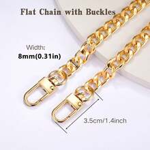 Flat Purse Chain, Iron Corssbody Bag Chain Strap Replacement Chain Handbags Handle Chain For Wallet Purse Handbag - Gold - View 5