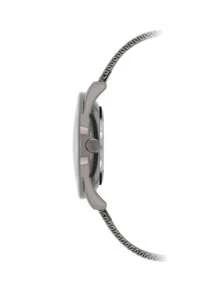 Nine West Reloj de pulsera para mujer con correa de malla y de aleación, estilo minimalista, casual, adecuado para trabajo, viajes, negocios y uso diario, regalo elegante para mujer, color negro