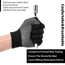 12 Pares de Luvas de Proteção para Homens e Mulheres, Luvas de Nylon Tricotadas Elásticas com Pontos Antiderrapantes de PVC para Construção, Jardinagem, Mecânica, Armazém e Industrial, Cozinha, Banheiro, Casa, Suprimentos Domésticos