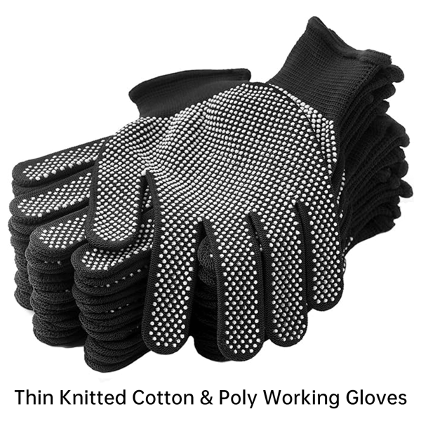 12 Pares de Luvas de Proteção de Segurança para Homens e Mulheres, Luvas de Malha de Náilon Elásticas com Bolinhas Antiderrapantes de PVC para Construção, Jardinagem, Mecânica, Armazém e Indústria, Cozinha, Banheiro, Doméstico, Suprimentos Domésticos
