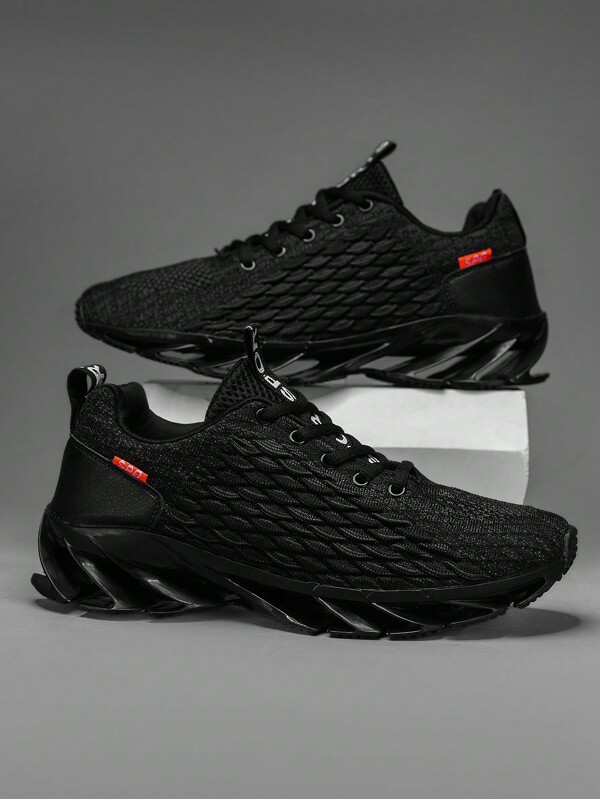 Men's Running Shoes, Super Breathable, Fashionable Blade Design, Outstanding Shock Absorption, Slip-Proof, Durable, Perfect For Outdoor Activities Such As Running, Hiking, Traveling And Training, Unisex, Plus Size Sneakers