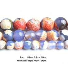 1strand 6/8/10mm Natural Stone Blue Fire Agate Healing Stone Round Loose Spacer Beads For Jewelry Making Energy Stone Beads For DIY Bracelets Necklace - Blue - View 5