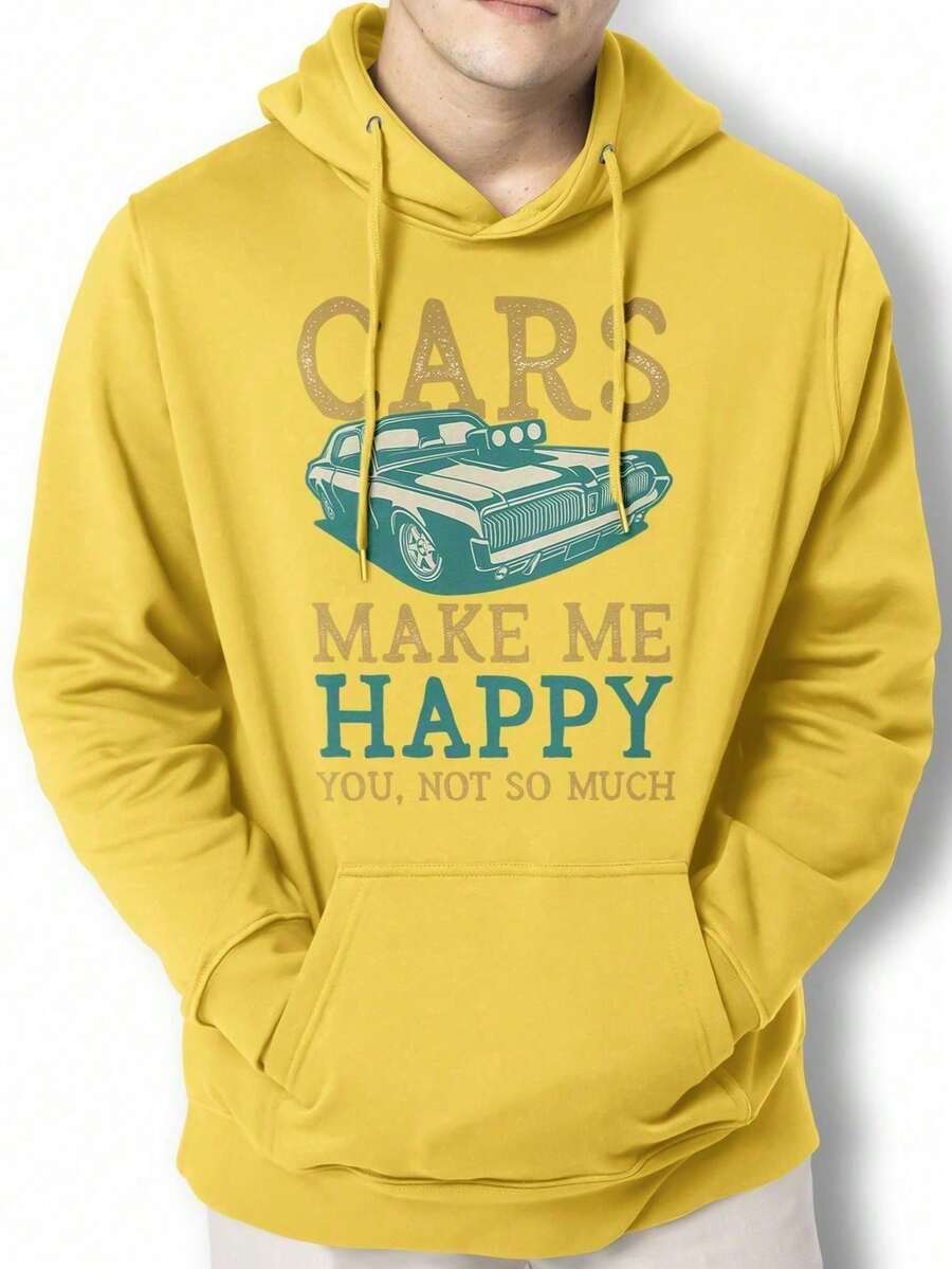 Make Me Happy Car Coat Sweatshirt Kangaroo Blouse IZPJ1 - 黃色 - 查看 1