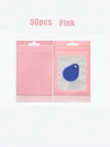 50 piezas/set Bolsa autosellante, bolsa de película de poliéster a prueba de olores, bolsa de plástico autosellable y resellable, bolsa sellada para joyas, bolsa de regalo, bolsa sellada, bolsa de papel de aluminio