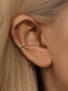 1 pezzo Orecchini a cerchio classici in oro con micro pavé di zirconi cubici in argento sterling S925 senza piercing Orecchini per feste da donna Gioielleria raffinata Festa di nozze Accessori in oro 18 carati