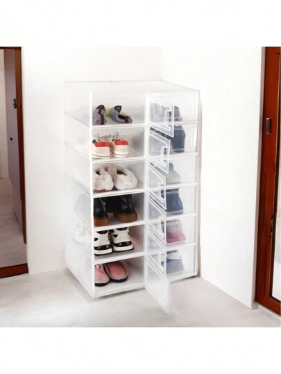 KIT 12 CAIXAS ORGANIZADORA DE SAPATOS E OBJETOS EMPILHÁVEL