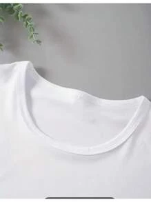 BABY LOOK Women's T-Shirt With Print Round Neck Short Sleeve Launch - 白色 - 查看 3