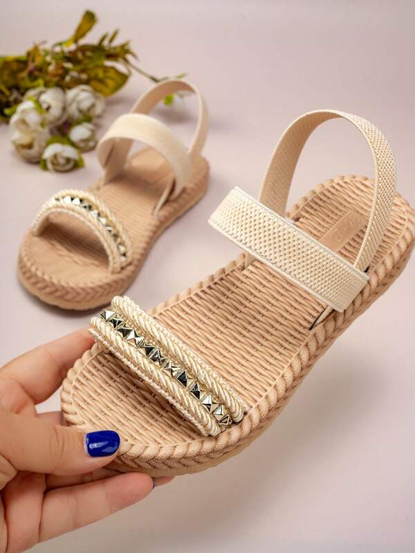 Mädchen modische atmungsaktive offene Sandalen, leicht & bequem rutschfeste Schuhe, geeignet für Innen- & Außenbereich, Frühling & Sommer