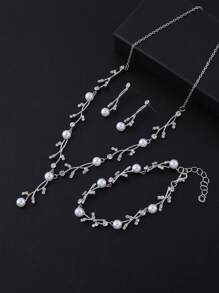 4-teiliges Perlenschmuckset Im Japanischen Und Koreanischen Stil, Bestehend Aus Halskette, Ohrringen Und Armband, Perfektes Hochzeits- Und Party-accessoire Für Frauen