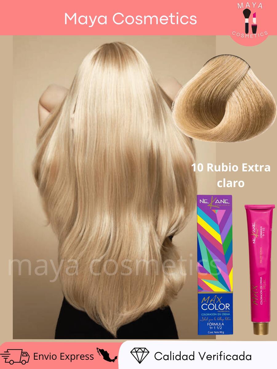 NEKANE Professional Permanent Cream Hair Color, Excellent For Gray Coverage, 90g Tube + 20 Vol. Peroxide. Halloween - 10 超淺金髮 - 查看 1