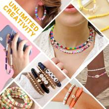 4800pcs Polymer Clay Beads Bracelet Making Kit With 48 Colors, Including DIY Pendants, For Craft Gifts And DIY Jewelry Making - Polymer Clay - View 10