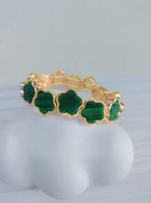 1pc Fashion Minimalist 3D Flower Alloy Stretch Bracelet - Multicolor - View 4