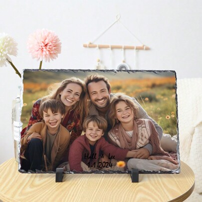 Custom Rectangle Square Rock Slate Frame - Personalized Photo Stone Frame Plaque. Eternity Marks A Memorable Day. - Birthday Gifts For Mom Dad Boyfriend For Thanksgiving Xmas Mothers Fathers Day Valentine's Day 1pc Ornamental, Exquisite, Stylish, Contracted, Vintage Custom For Children's Day, For Father's Day, For Graduation, For Weddings, For Housewarming Dining Room, Living Room, Bedroom, Office, Tea Room, Home, Valentine Day, Valentine Day Decor,Slow Summer Living,Customized Crafts,Chic Autumn