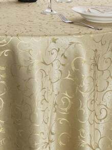 1 pezzo Tovaglia rotonda in jacquard verde di alta qualità