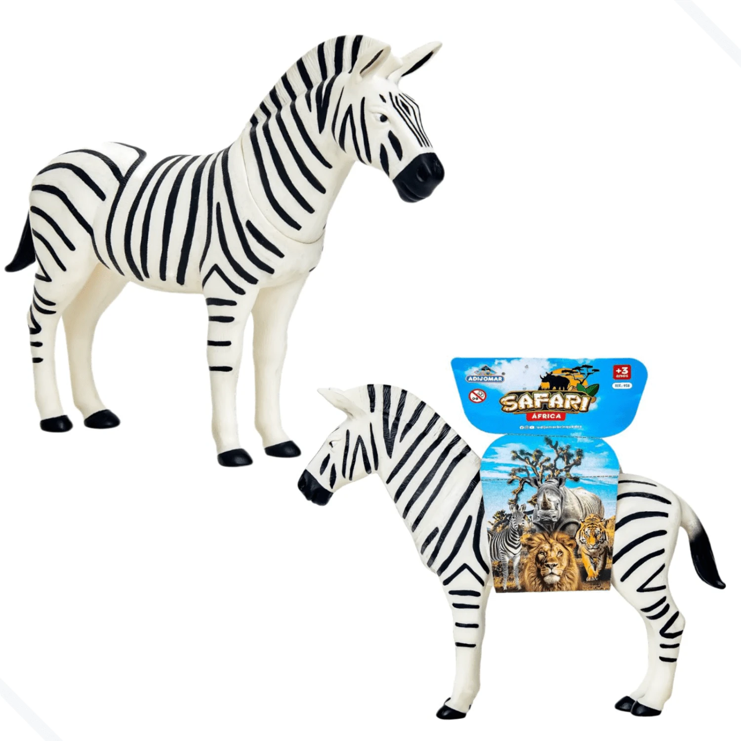 Châu Phi Động vật ngựa vằn Doll Đồ chơi sưu tập lớn Trang trí phòng bé trai bé gái - Đen và trắng - Xem 1