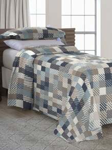 Single Madrid Piquet Bedspread Covers 2 Pieces Printed Cotton Fabric Various Prints - Màu xanh hải quân - Xem 2