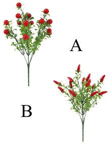 1 件 13.39 英寸/34 厘米人造塑料辣椒束，假植物，人造蔬菜枝，逼真的绿色植物，适用于家庭装饰、派对、办公室、厨房架子、圣诞节、DIY 节日装饰、农舍花瓶装饰、冬季、返校 - 辣椒綠植 - 查看 3