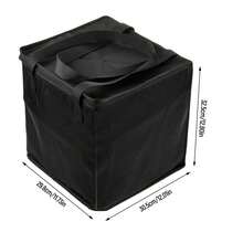 1 件黑色黑胶唱片收纳袋，拉链封口，坚固手柄，便携式便携包，适用于黑胶唱片、杂志、展示和存储 - 黑色 - 查看 2