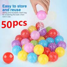 50 Peças/100 Peças Bolas Coloridas de Piscina de Bolinhas para Bebês, Crianças, Bolas Macias para Festas de Aniversário, Eventos, Jogos de Playground, Piscina - 5,6 cm - Multicolorido - Visão 7