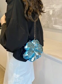 新款花包清心甜美单肩斜跨包，婚礼必备单品，完美搭配毕业礼服、舞会礼服 - 藍色 - 查看 9