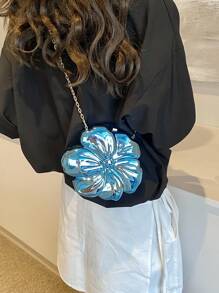 新款花包清心甜美单肩斜跨包，婚礼必备单品，完美搭配毕业礼服、舞会礼服 - 藍色 - 查看 11