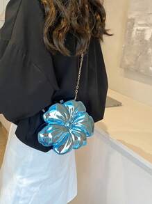 新款花包清心甜美单肩斜跨包，婚礼必备单品，完美搭配毕业礼服、舞会礼服 - 藍色 - 查看 8