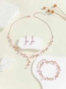 4-teiliges Perlenschmuckset Im Japanischen Und Koreanischen Stil, Bestehend Aus Halskette, Ohrringen Und Armband, Perfektes Hochzeits- Und Party-accessoire Für Frauen