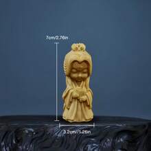 1pc Handmade Wooden Carved Chinese Four Beauties Figurine, Natural Solid Wood Sculpture, Elegant Desktop Decor, Creative Home Accents, Wonderful Gift - Multicolor - View 4