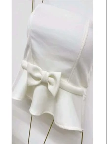Strapless Cropped, Ruffled Bow, Elegant Fashion - 白色 - 查看 1