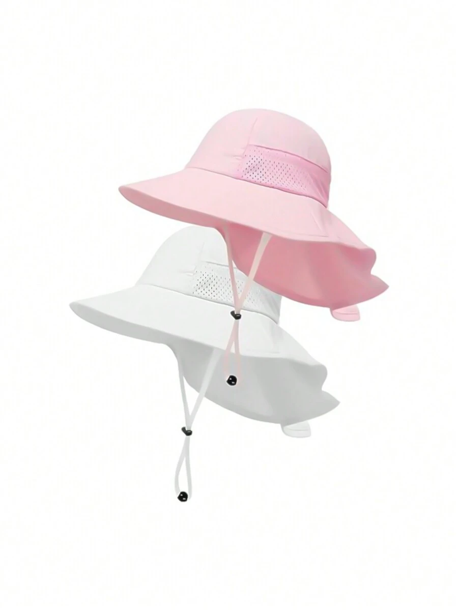 Binomata 2顶幼儿及儿童卡通印花渔夫帽，可调节宽檐沙滩遮阳帽，防紫外线，适合0-6岁儿童 - 彩色 - 查看 1